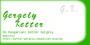 gergely ketter business card